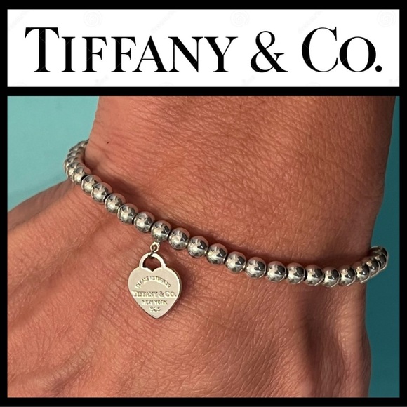 Tiffany & Co. Jewelry - Return to Tiffany® Heart Tag Bead Bracelet in Silver
